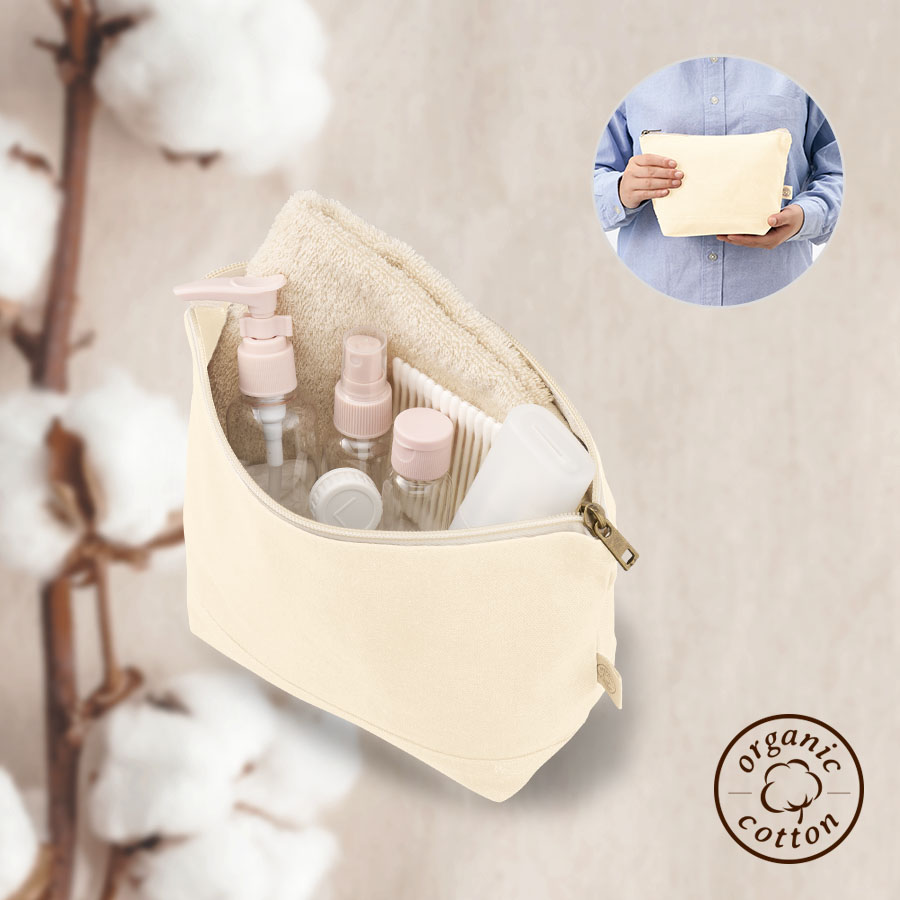 オーガニックコットンキャンバスデイリーポーチ（M）ナチュラル