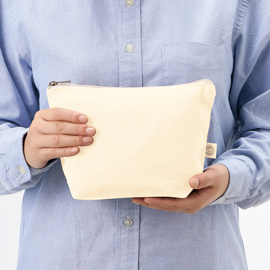 オーガニックコットンキャンバスデイリーポーチ（M）　ナチュラル