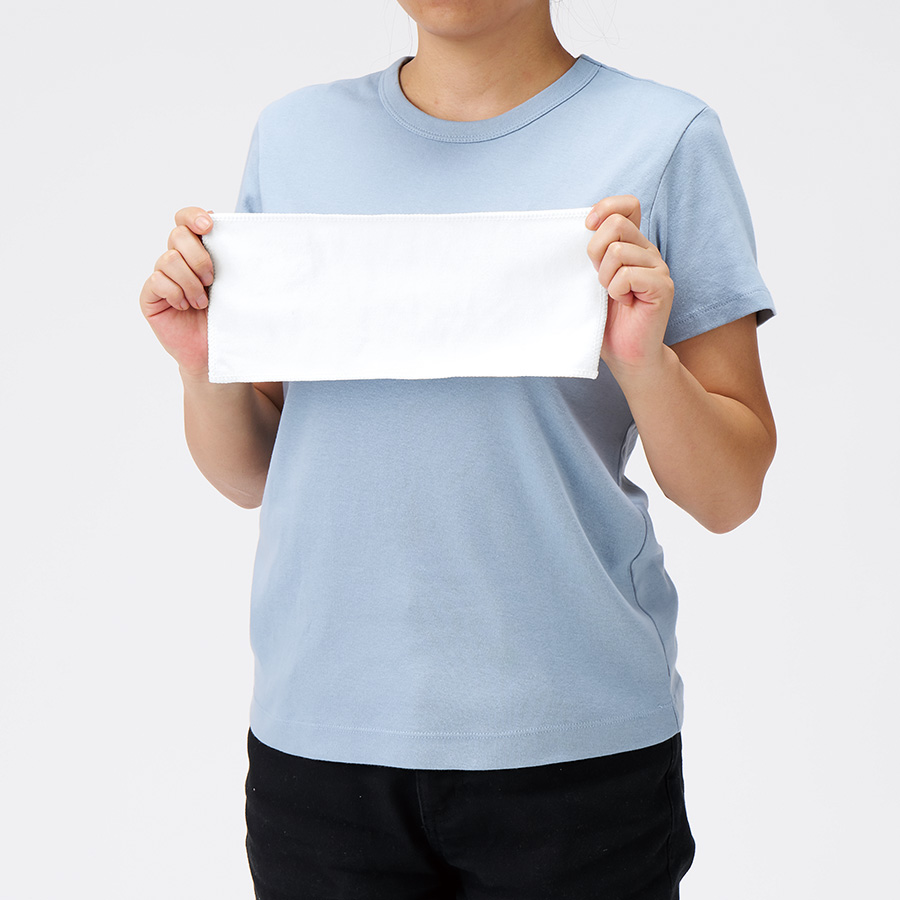 コットンWフェイス　ハンドタオル（ロング）　昇華転写対応　ホワイト