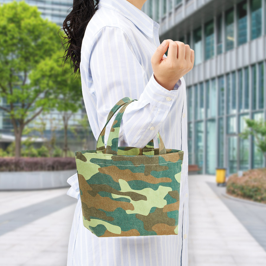 TR-1322-200ライトウォッシュキャンバストート（S）　カモフラージュ