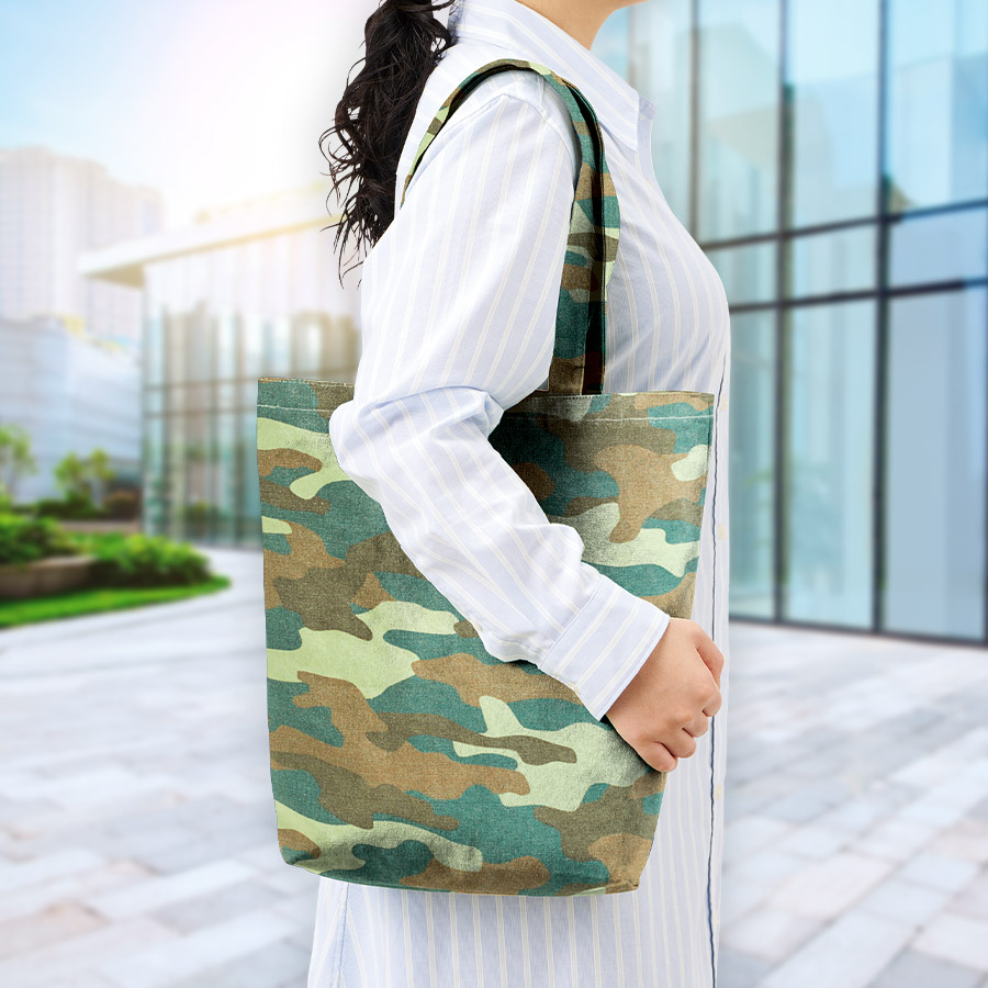 ライトウォッシュキャンバストート カモフラージュ（サイズ：S～M）