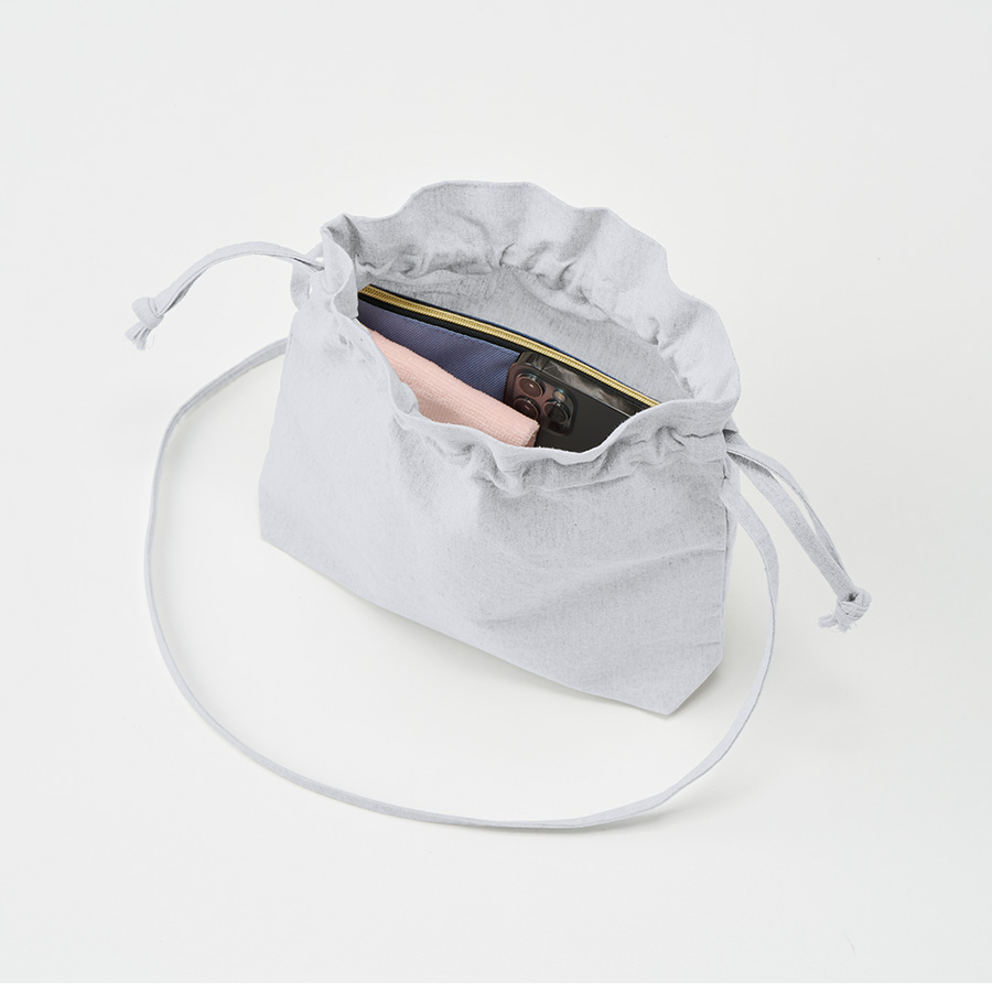 【アウトレット】シャンブリック巾着ショルダーバッグ