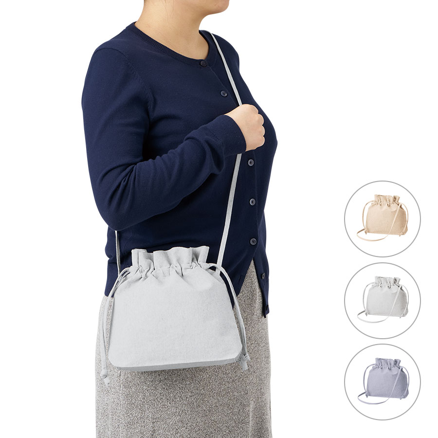 TR-1357【アウトレット】シャンブリック巾着ショルダーバッグ