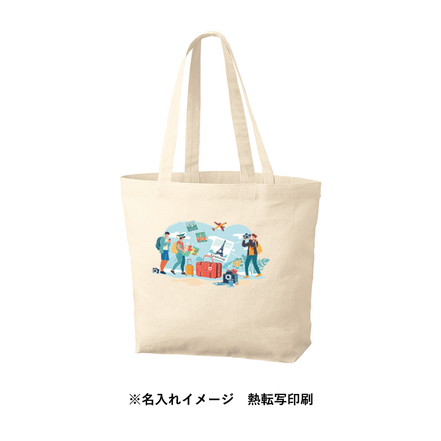 厚手コットンベーシックトート（M）ワイド　ナチュラル