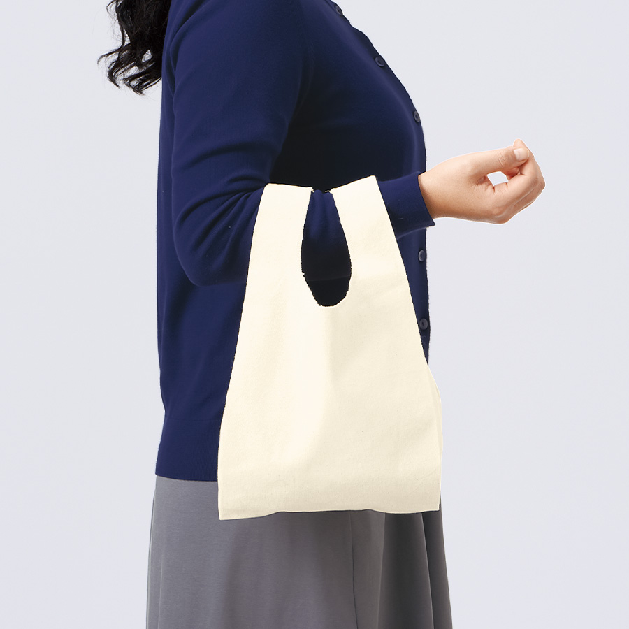 厚手コットンマルシェバッグ（S）　ナチュラル