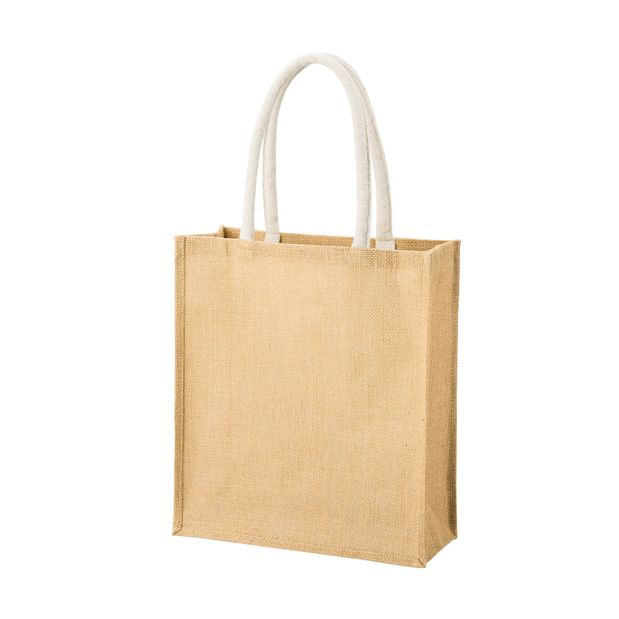 ジュートスクエアトート（ML）　ナチュラルベージュ