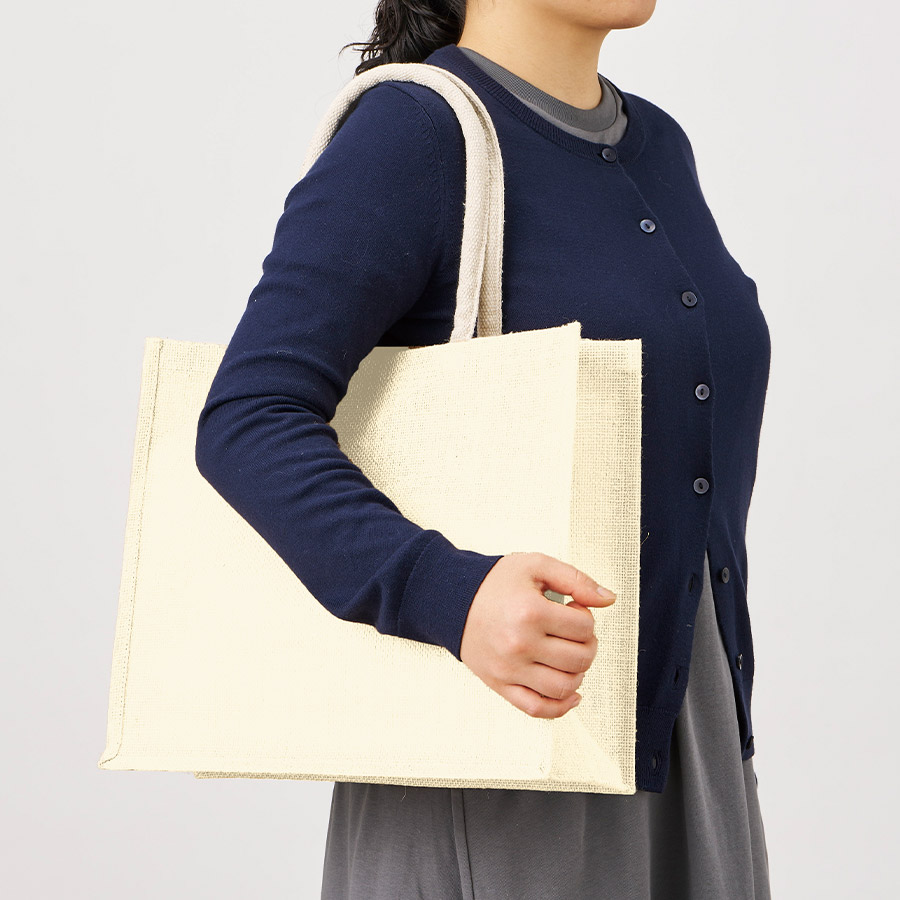 ジュートスクエアトート（ML）ワイド