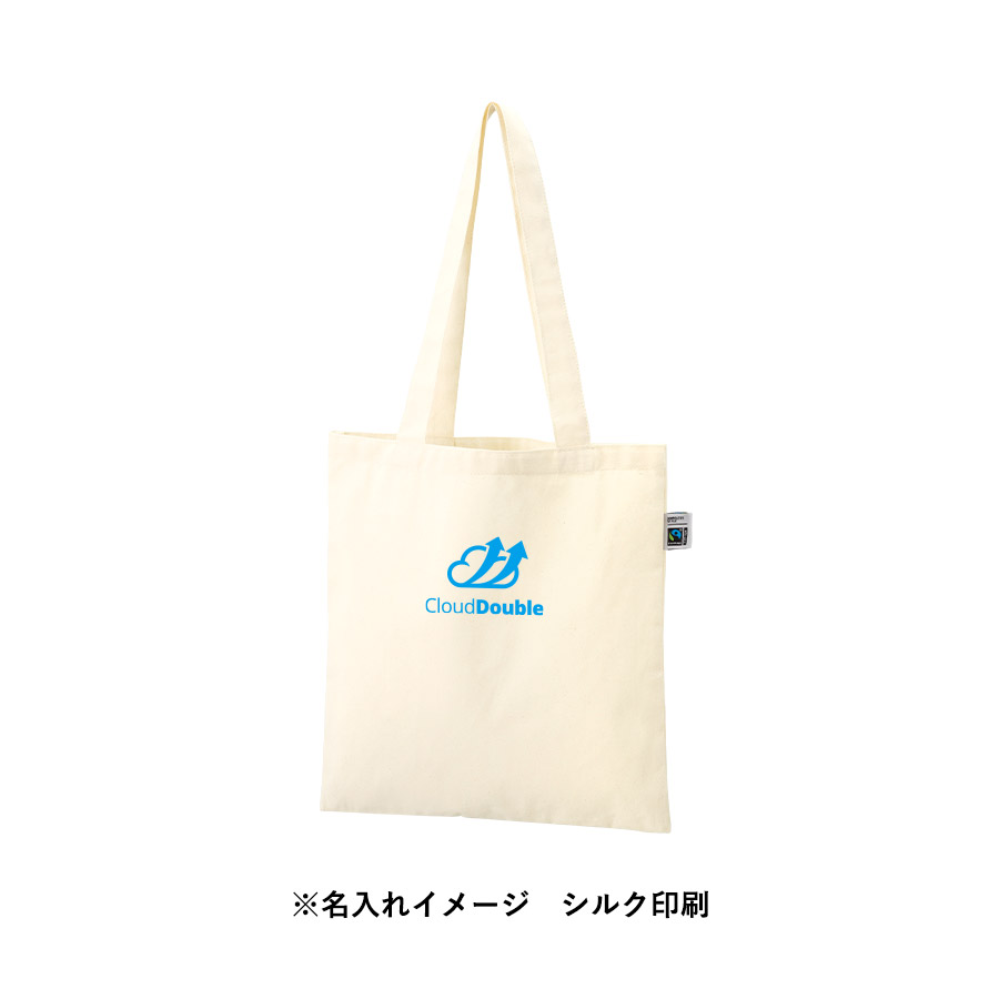 フェアトレードコットンカジュアルフラットバッグ（M）　ナチュラル