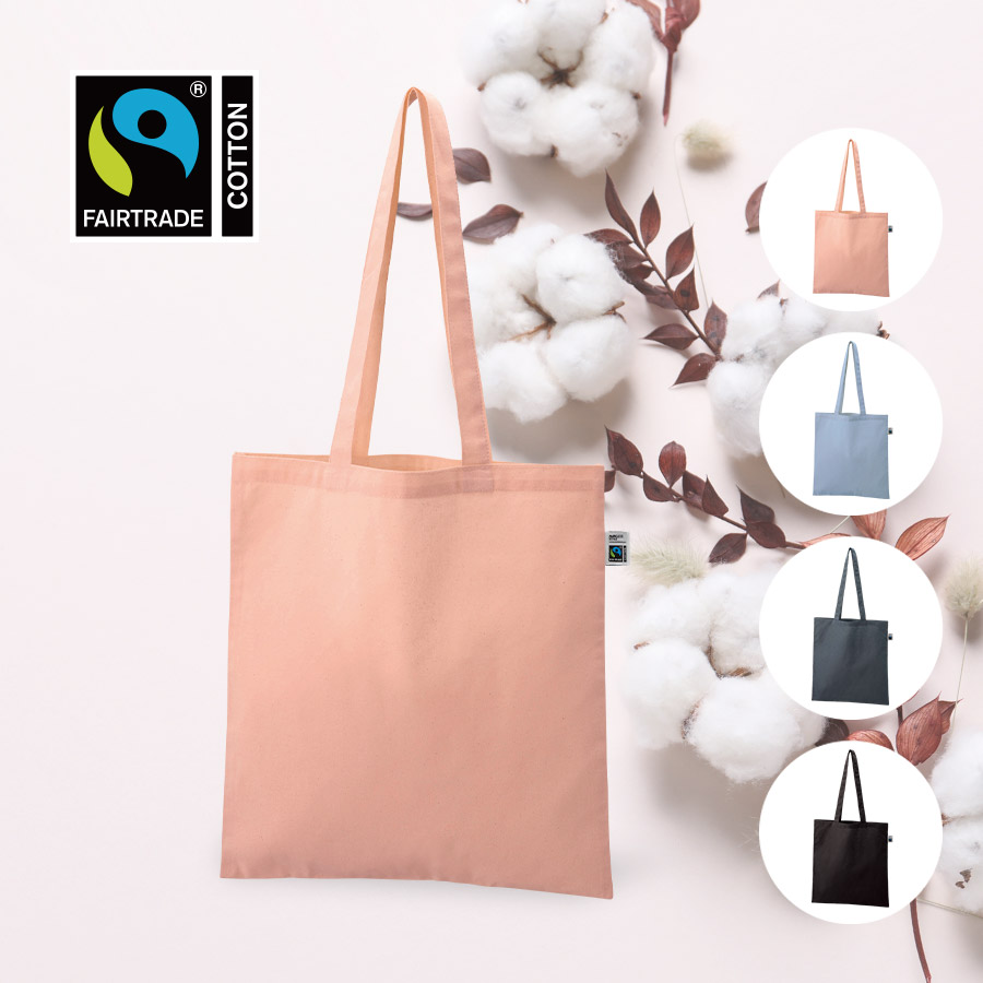 TR-1401フェアトレードコットンカジュアルフラットバッグ（L）