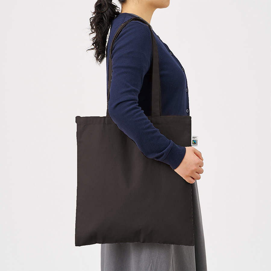 フェアトレードコットンカジュアルフラットバッグ（L）