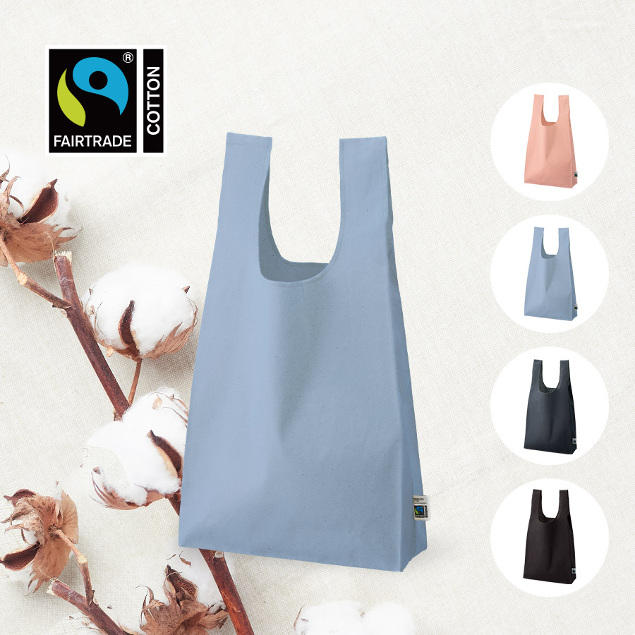 TR-1402フェアトレードコットンマチ付マルシェバッグ