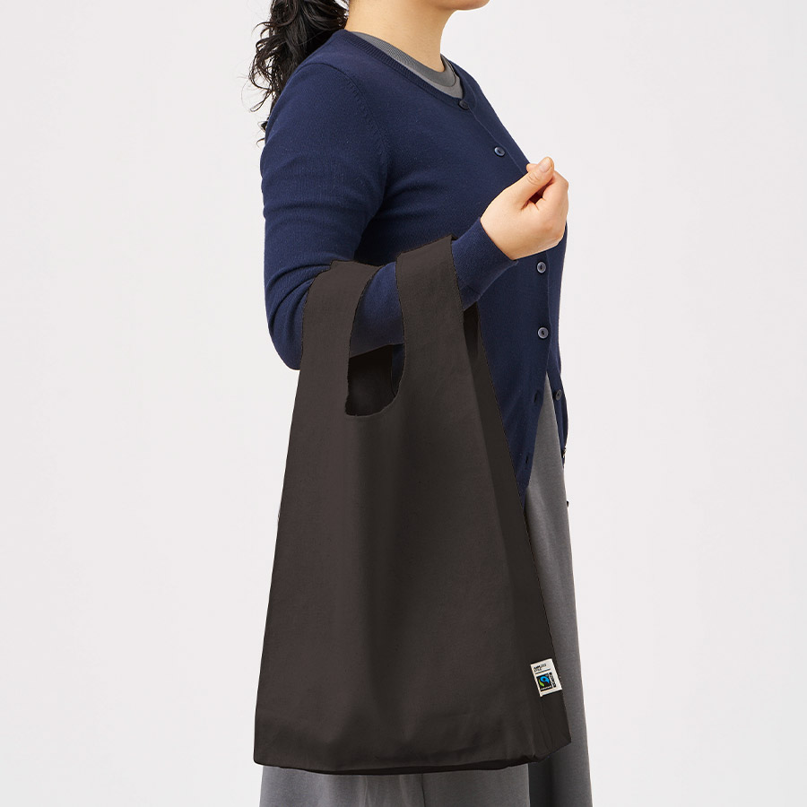 フェアトレードコットンマチ付マルシェバッグ