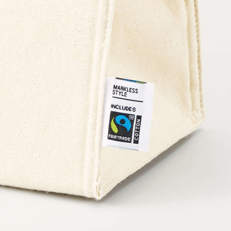 フェアトレードコットンスクエア保冷トート（S）　ナチュラル