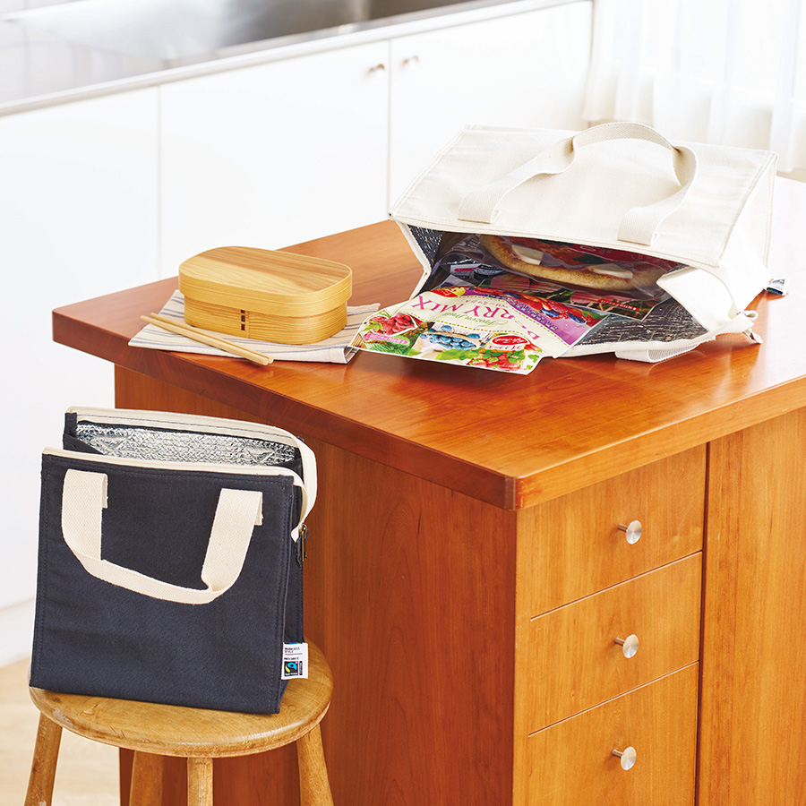 フェアトレードコットンスクエア保冷トート（M）