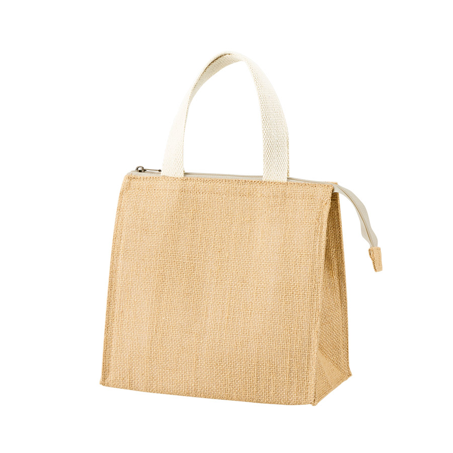 ジュートスクエア保冷トート（S）　ナチュラルベージュ