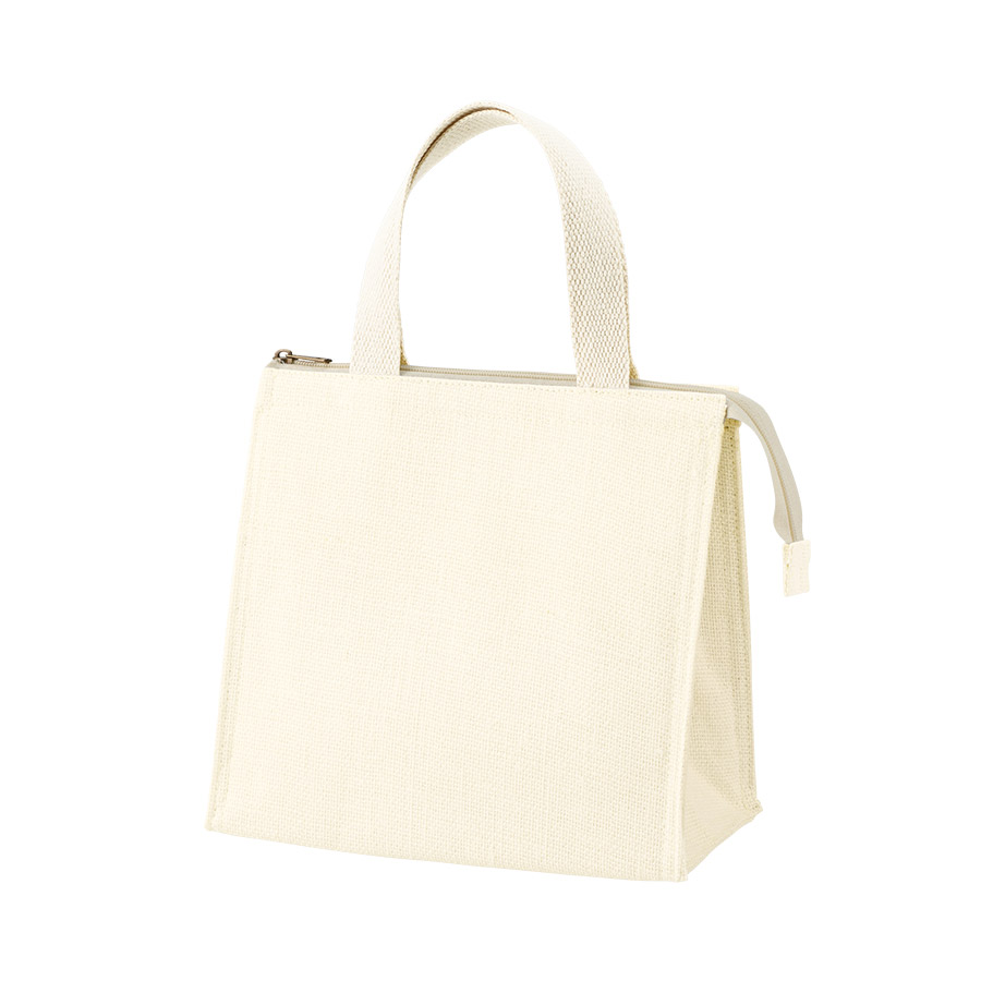 ジュートスクエア保冷トート（S）　ナチュラルホワイト