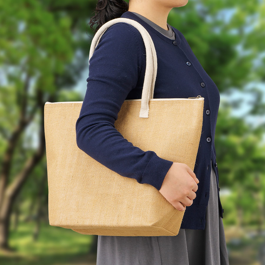 TR-1406-028ジュート保冷トート（M）　ナチュラルベージュ