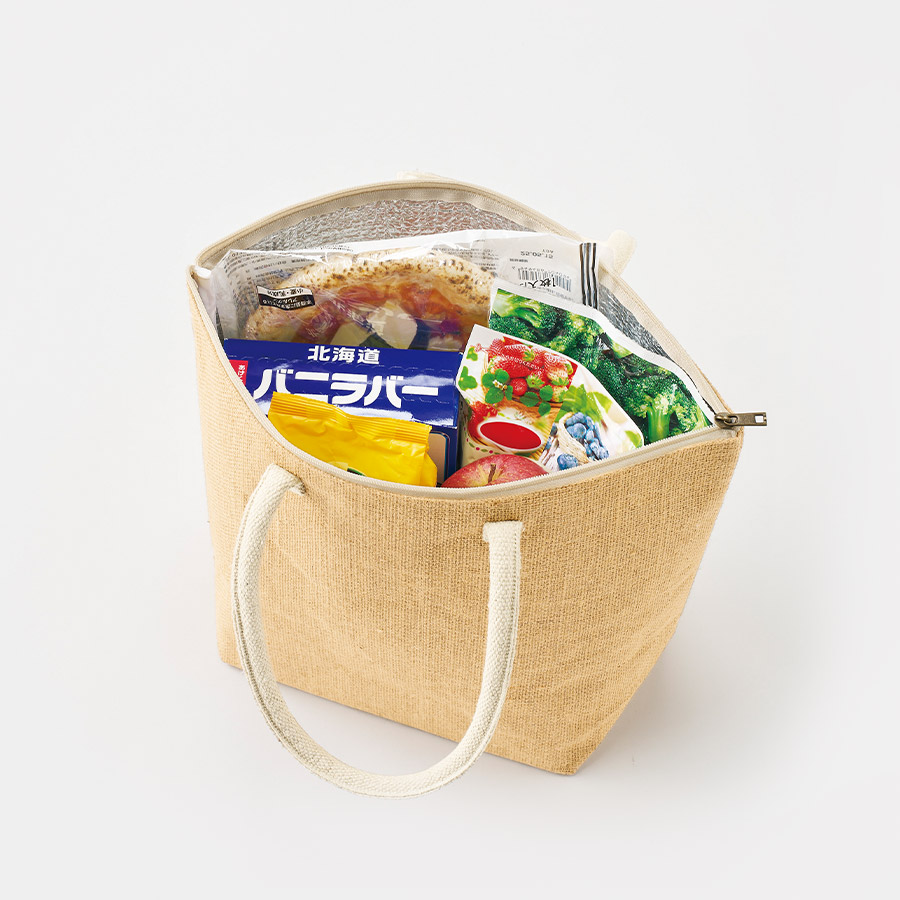 ジュート保冷トート（M）　ナチュラルベージュ