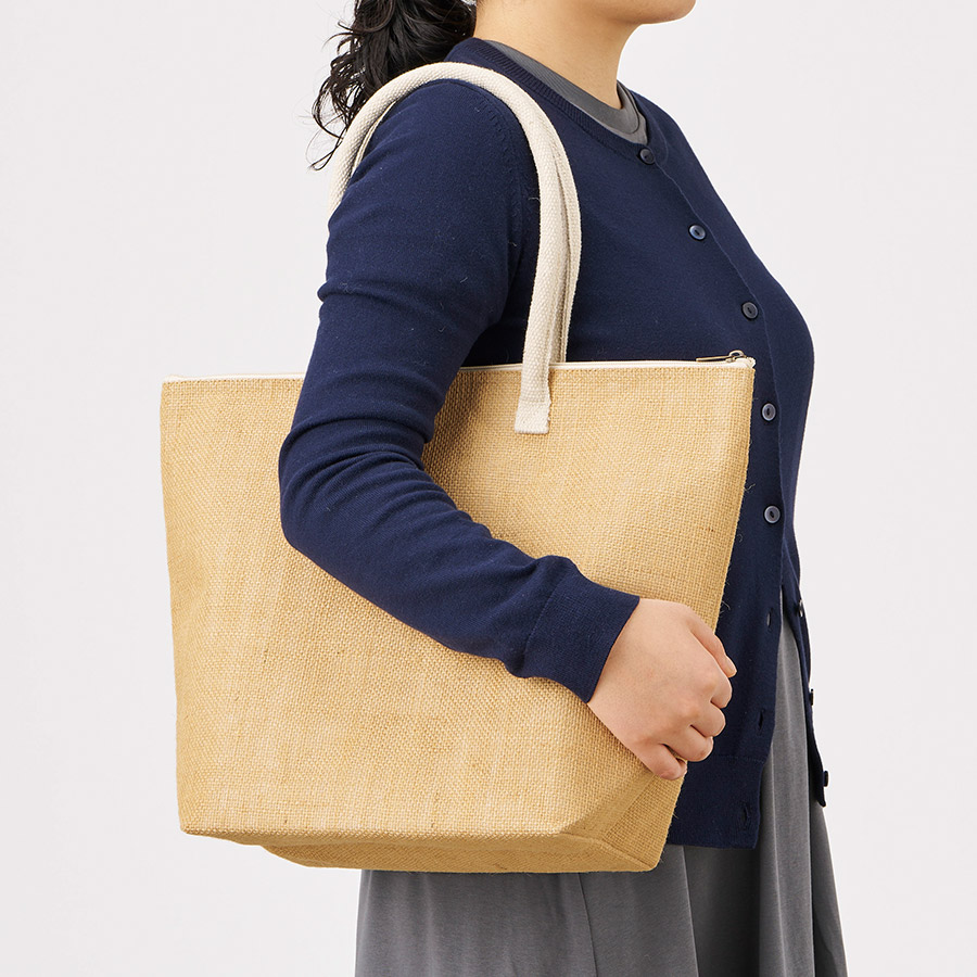 ジュート保冷トート（M）　ナチュラルベージュ