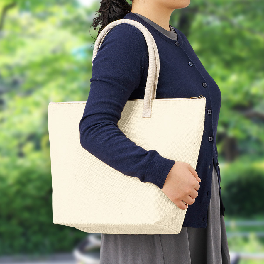 TR-1406-044ジュート保冷トート（M）　ナチュラルホワイト