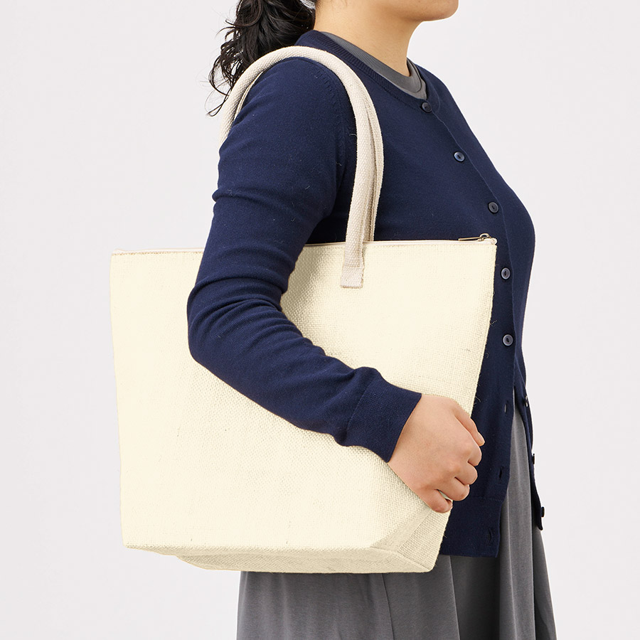 ジュート保冷トート（M）　ナチュラルホワイト