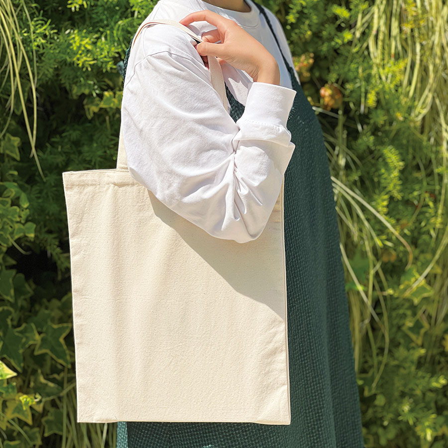 ライトキャンバスフラットバッグ（L）　ナチュラル