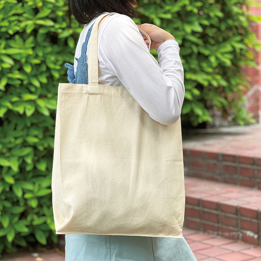 ライトキャンバス横マチトート　ナチュラル