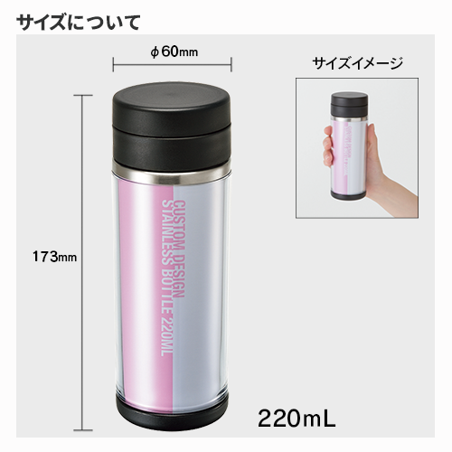 【アウトレット】カスタムデザインステンレスボトル　220ml