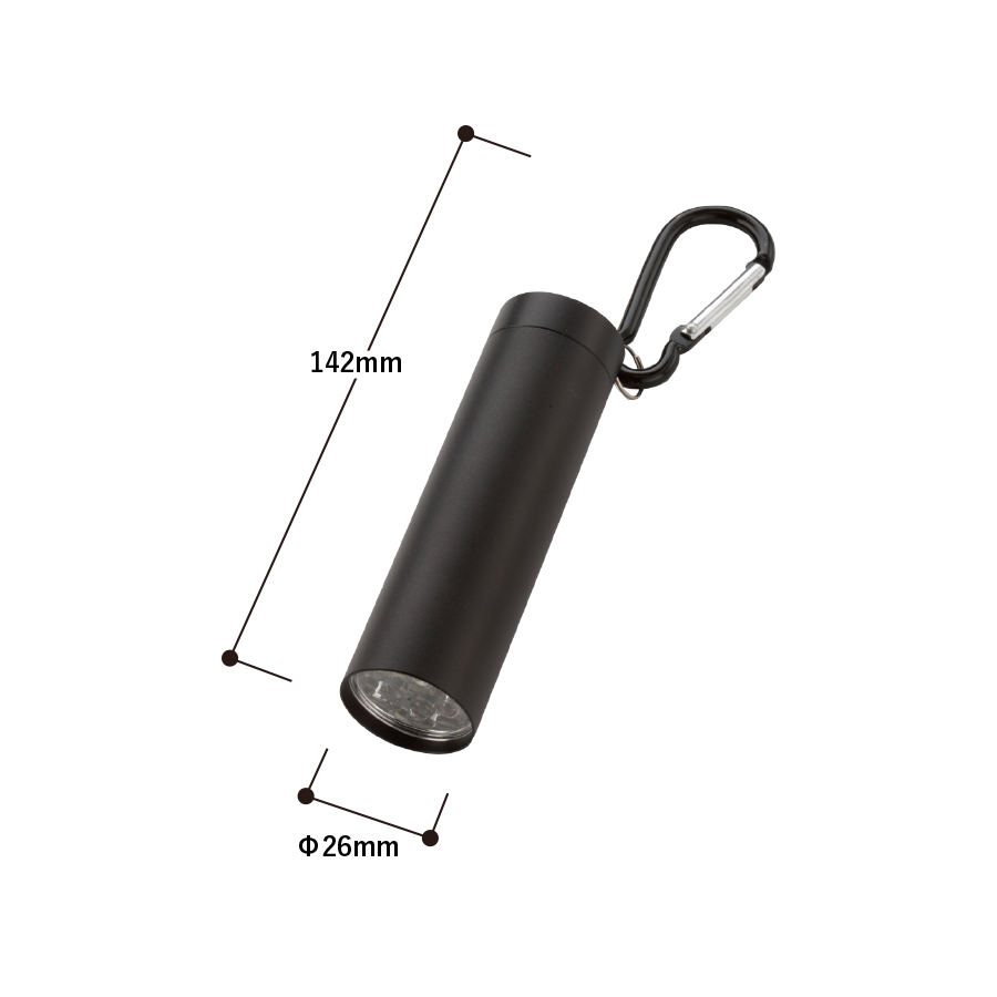 LED９灯カラビナ付ライト　スムース