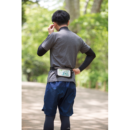 【アウトレット】モバイルランニングポーチ　フラット　ブラック