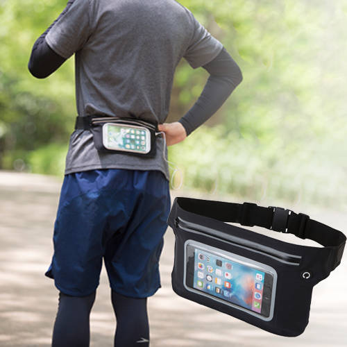 TS-1333【アウトレット】モバイルランニングポーチ　フラット　ブラック