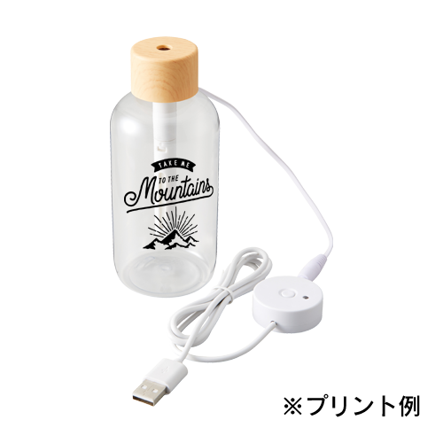 パーソナル加湿器　木目調クリアボトルタイプ　ナチュラルウッド