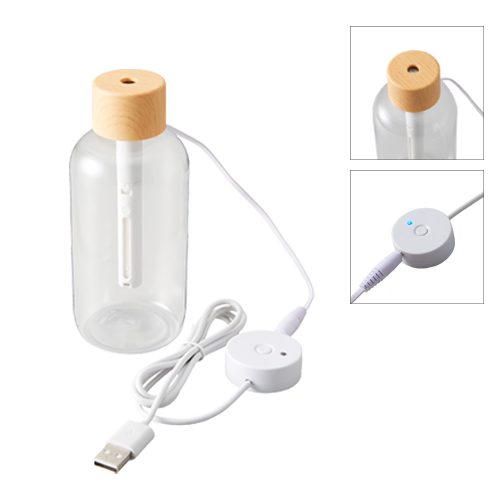 TS-1555-008パーソナル加湿器　木目調クリアボトルタイプ　ナチュラルウッド