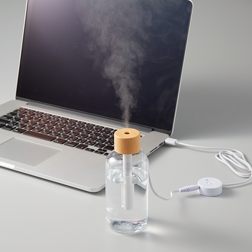パーソナル加湿器　木目調クリアボトルタイプ　ナチュラルウッド