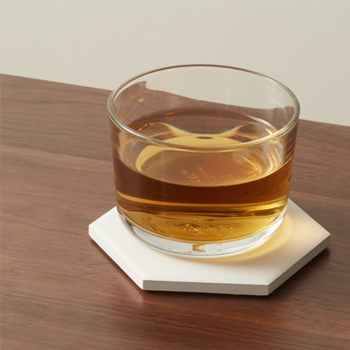 白雲石入り吸水コースター　六角