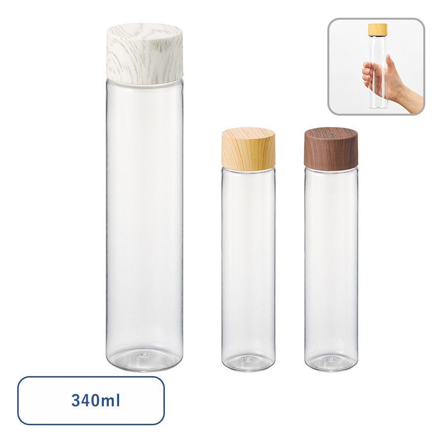 TS-1612木目調キャップスリムクリアボトル