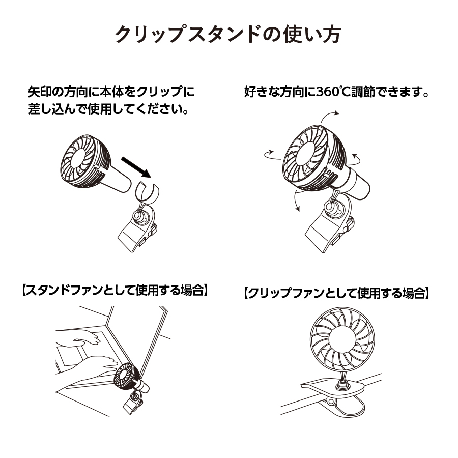 【アウトレット】クリップミニハンディファン