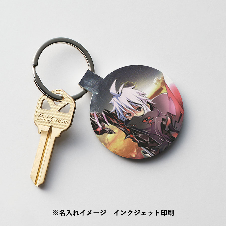 ミラー付メタルキーホルダー（ラウンド）　マットシルバー