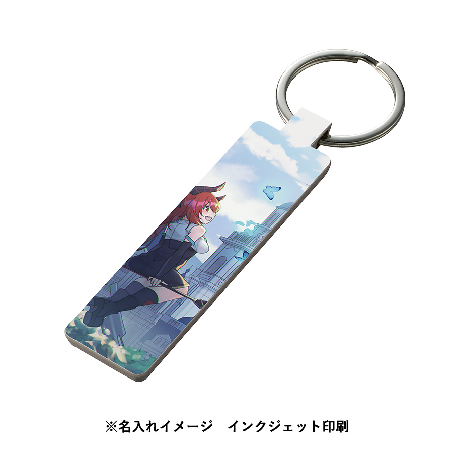 ミラー付メタルキーホルダー（スティック）　マットシルバー