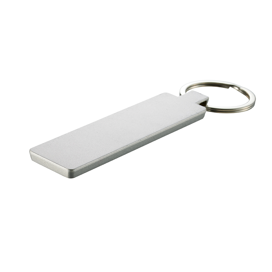 ミラー付メタルキーホルダー（スティック）　マットシルバー
