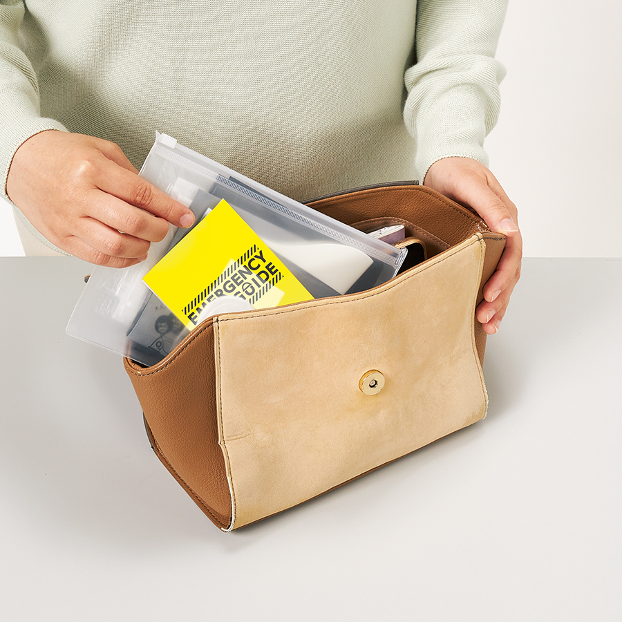 防災衛生6点セット　ポーチタイプ　クリア