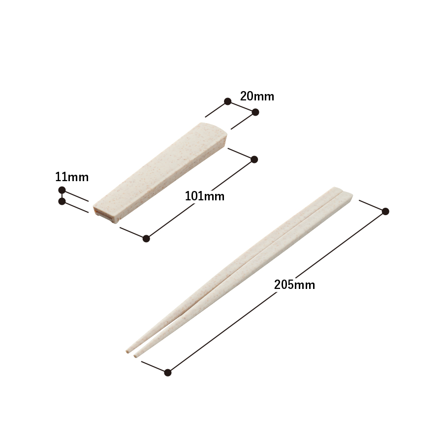箸キャップ付き箸（バンブーファイバー入タイプ）