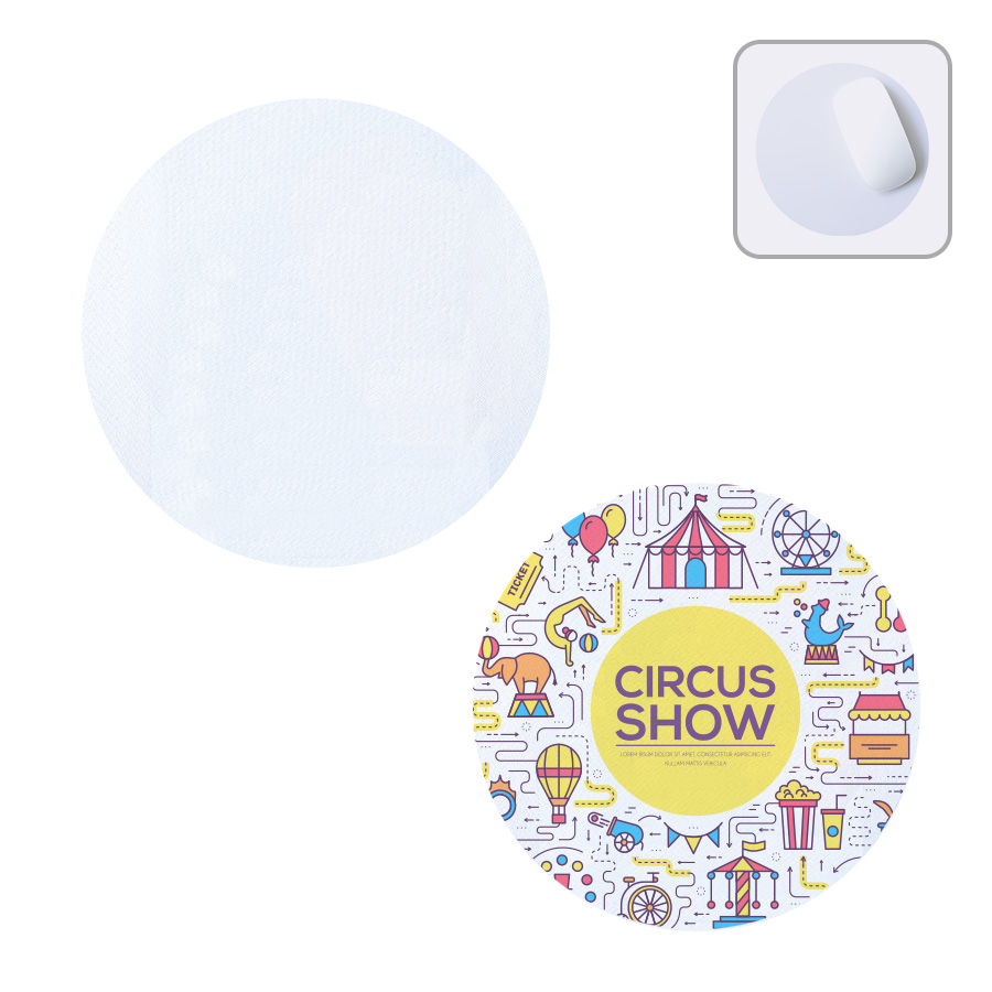 TS-1798-044【アウトレット】ソフトマウスパッド　ラウンド　ホワイト