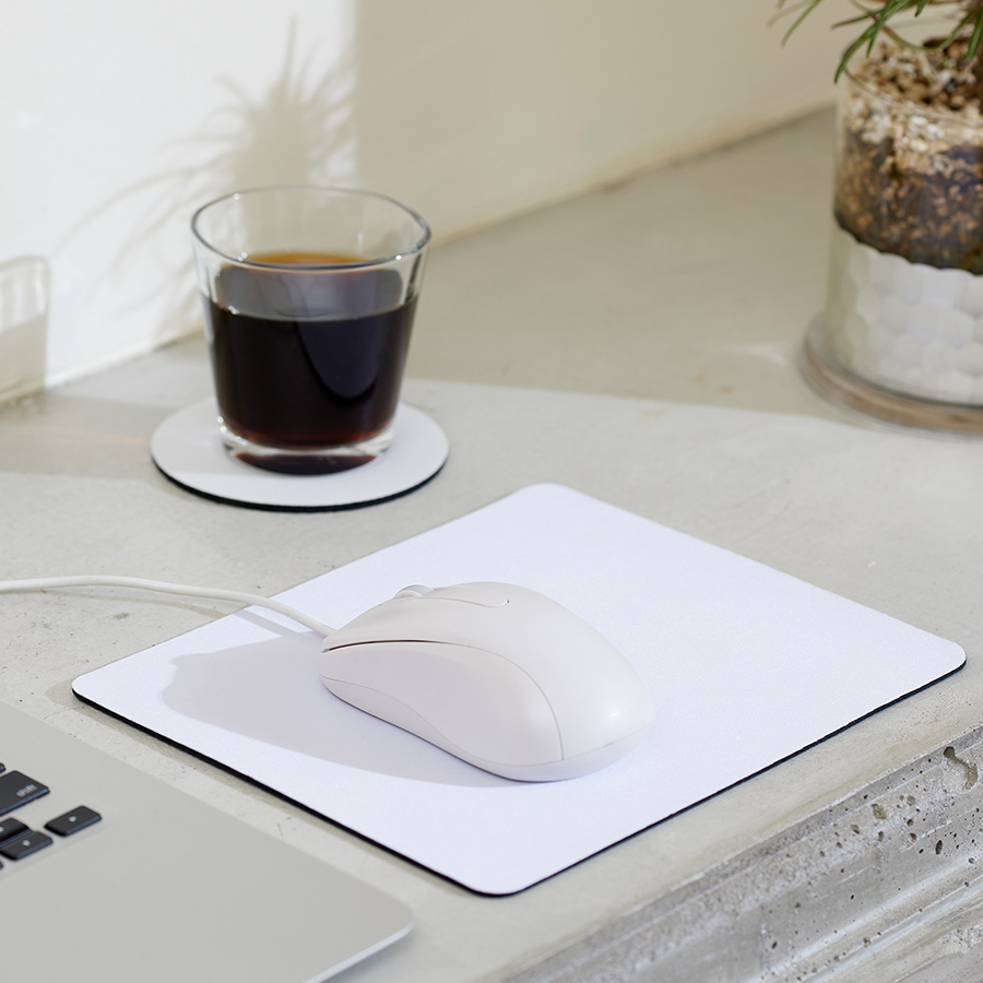 【アウトレット】ソフトマウスパッド　ラウンド　ホワイト