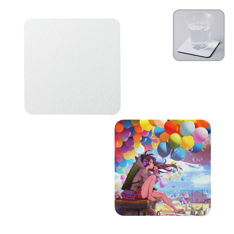TS-1809-044【アウトレット】ソフトコースター　スクエア　ホワイト