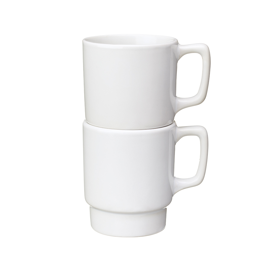 陶器マグ　スタッキング　ホワイト