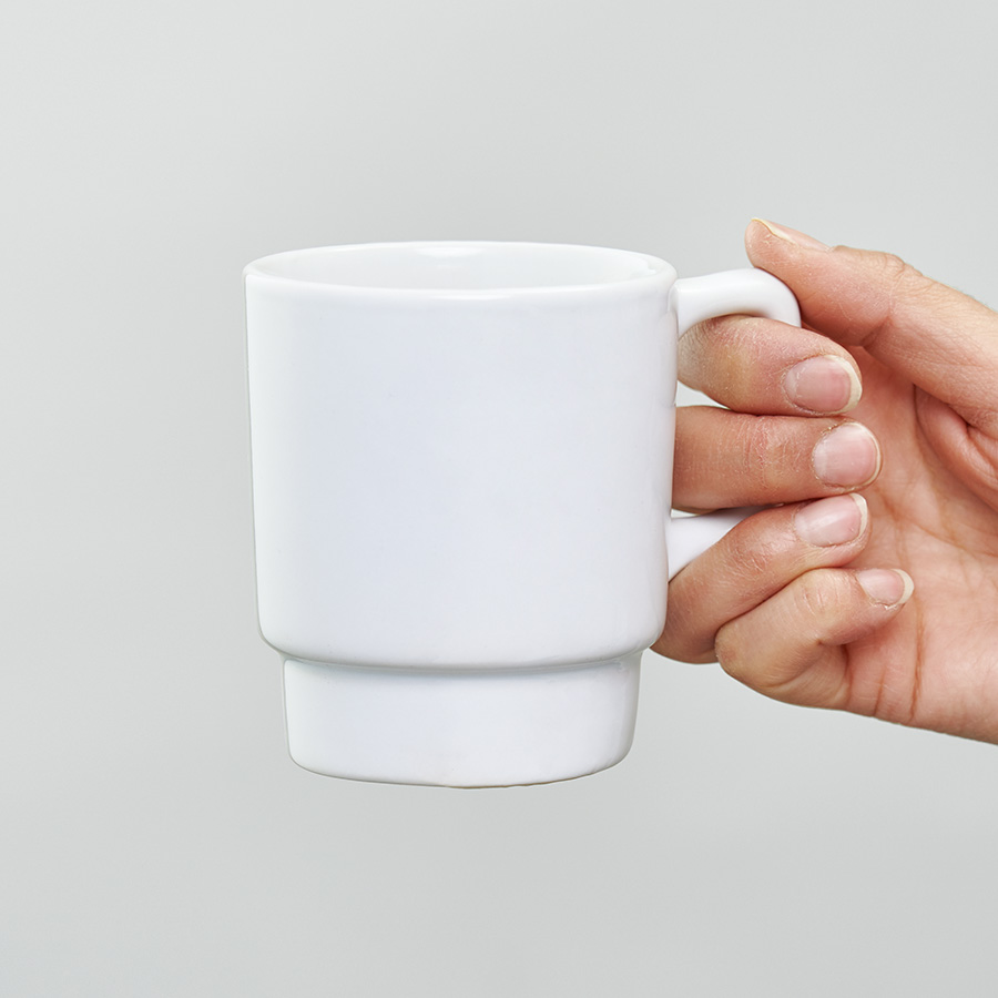 陶器マグ　スタッキング　ホワイト