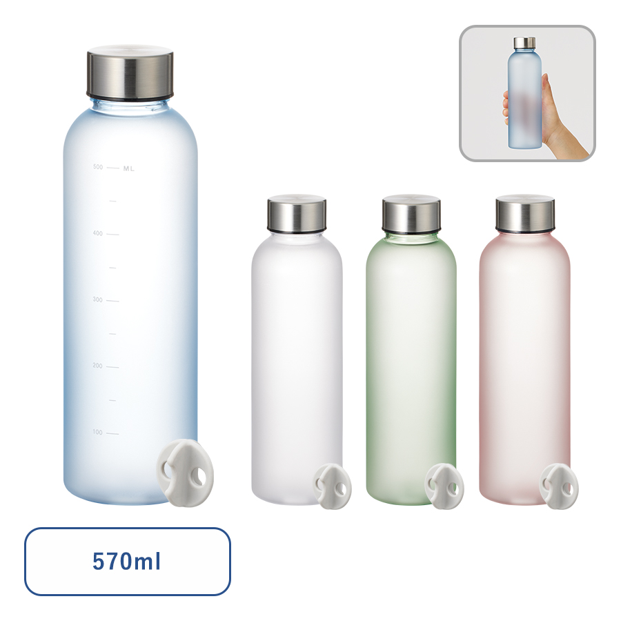 TS-1893【アウトレット】シリコンシェイカーボール+目盛り付フロストボトル570mlセット