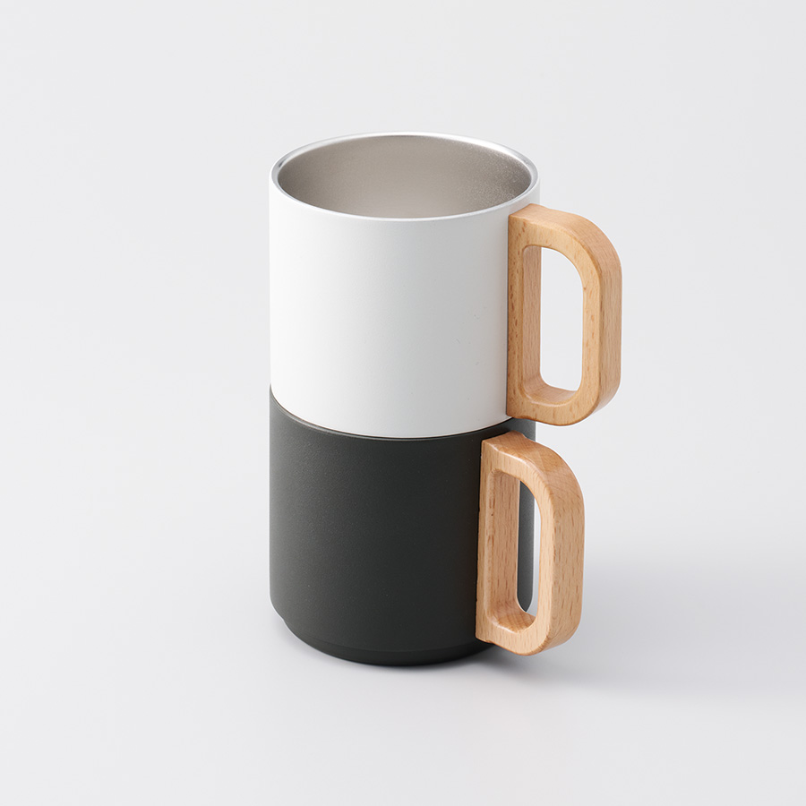 木製ハンドルサーモスタッキングマグ350ml