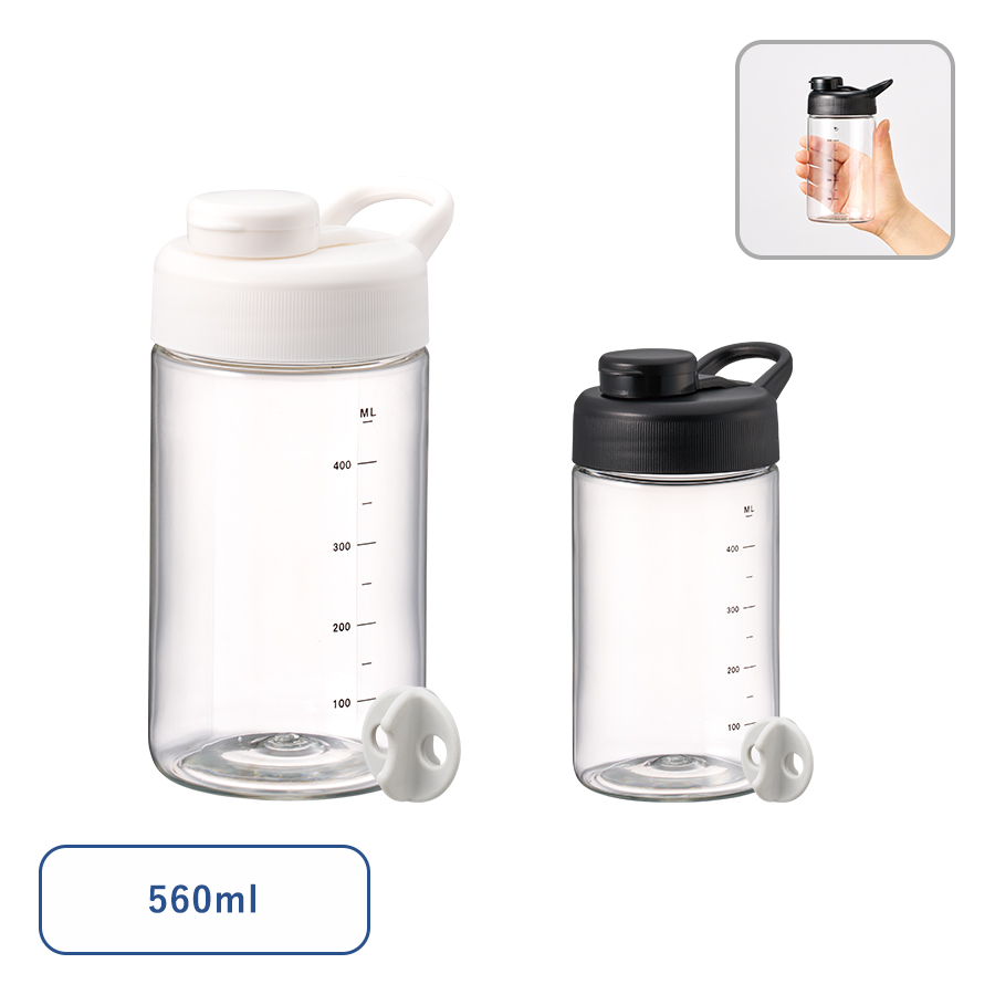 目盛り付シェイカーボトル（シリコンボール付）